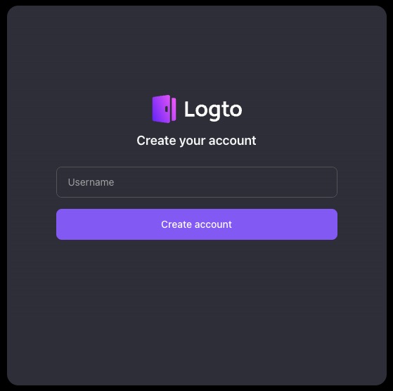 Logto Login screen