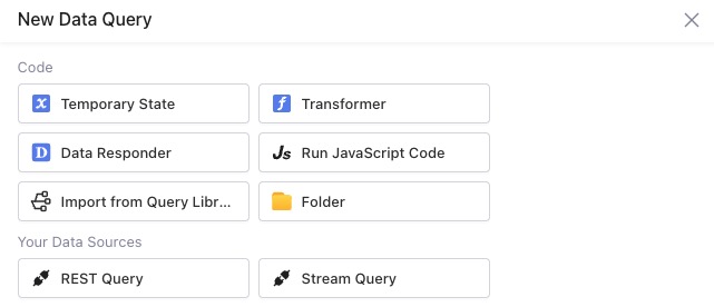 Lowcoder Data Query Screen