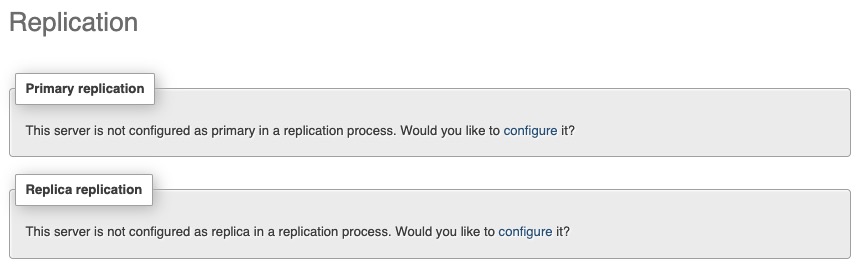 MariaDB Replication Screen