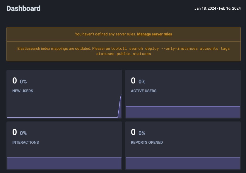 Mastodon Dashboard Screen