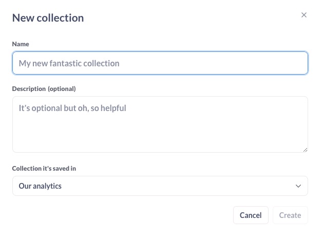Metabase Collection Screen