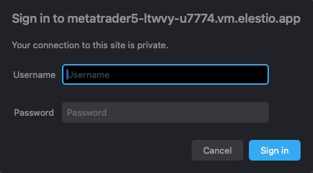 Metatrader5 Log In screen