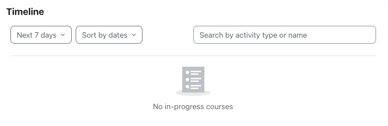 Moodle Timeline Screen