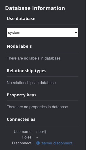 Neo4j database screen