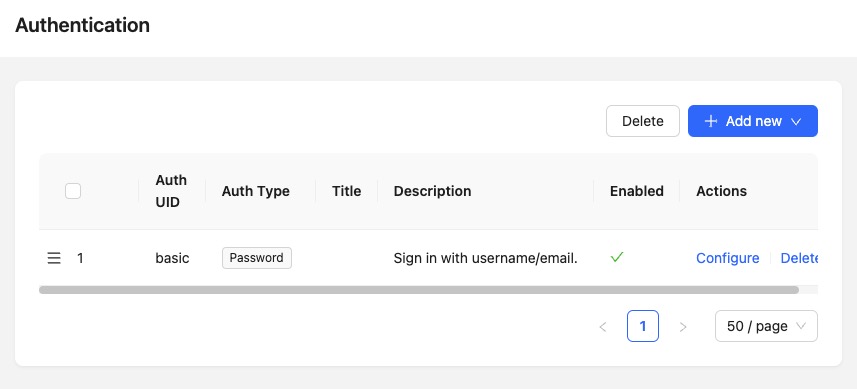 NocoBase authentication screen