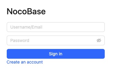 NocoBase login screen