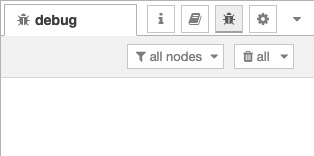 Node-red debug screen