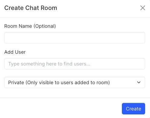 NodeBB Creating chat room screen