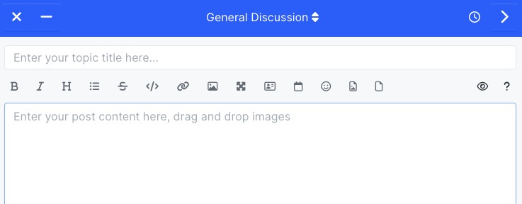 NodeBB Creating discussion screen