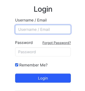 NodeBB login screen