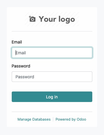 Odoo login screen