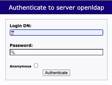 OpenLDAP login screen