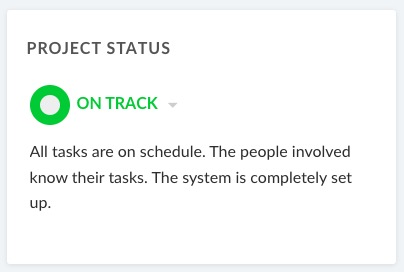 OpenProject status screen