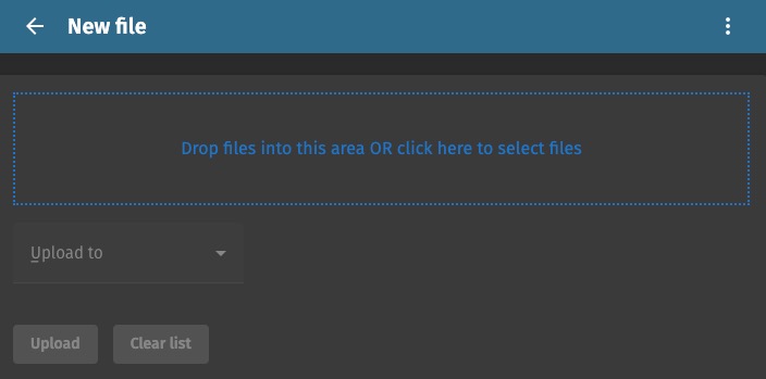 OpenSlides Creating New file screen