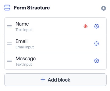 OpnForm structure screen