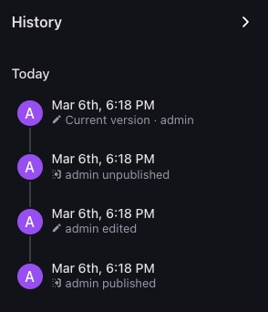 Outline history screen