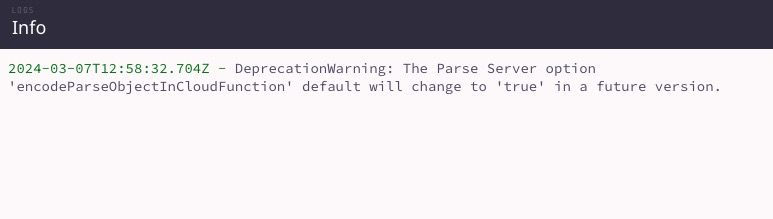 Parse logs screen