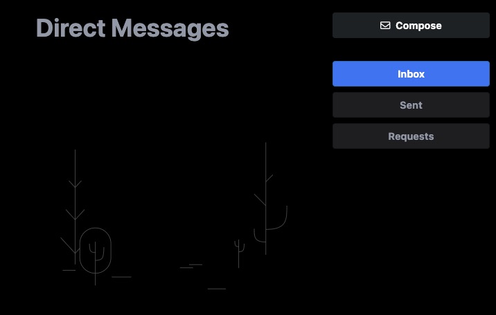 Pixelfed directing message screen