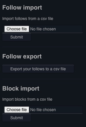 Pleroma import screen