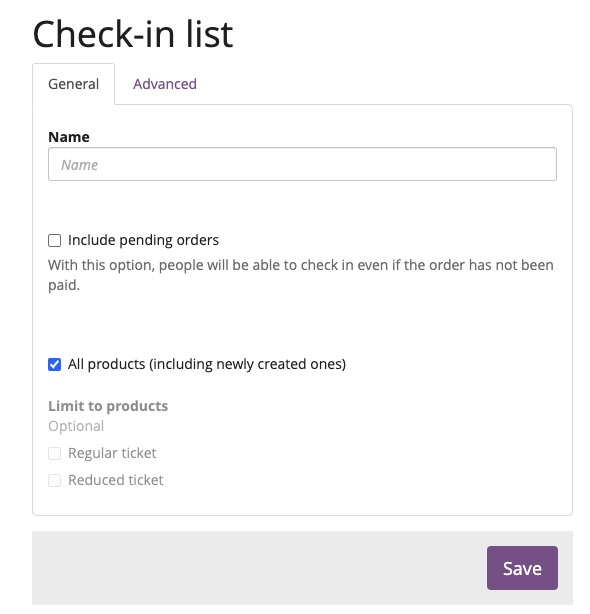 Pretix Creating checkin screen