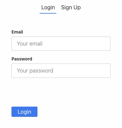 Quant-UX login screen